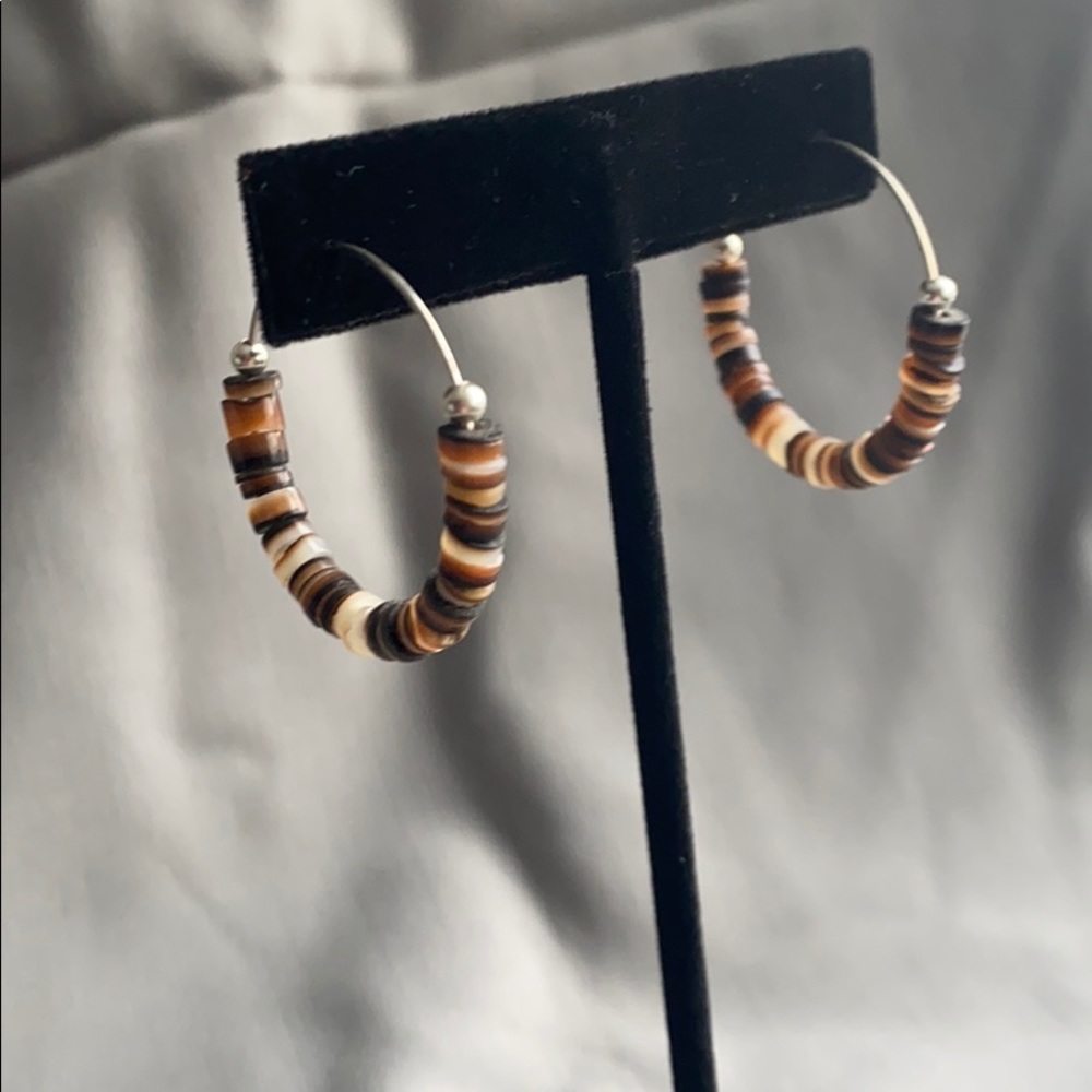 2/$12 Silver tone brass hoop earrings